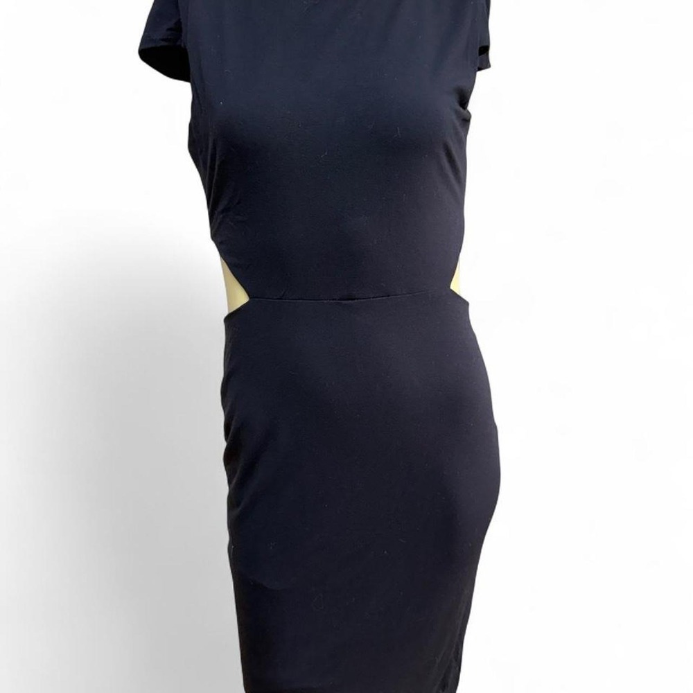 Twenty Black Bodycon Midi Dress Side Cut Out Detail Womens Medium Made in Canada